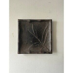 Dayton Hudson Wrought Iron Bamboo Design Pillar Candle Square Tray
